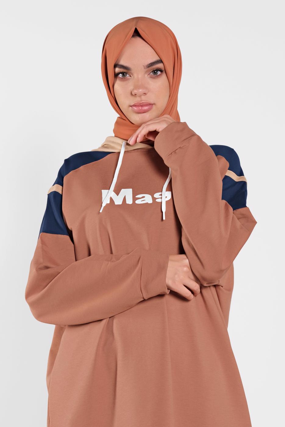 Hijab clothing BROWN PRINTED TRACKSUIT 6708 