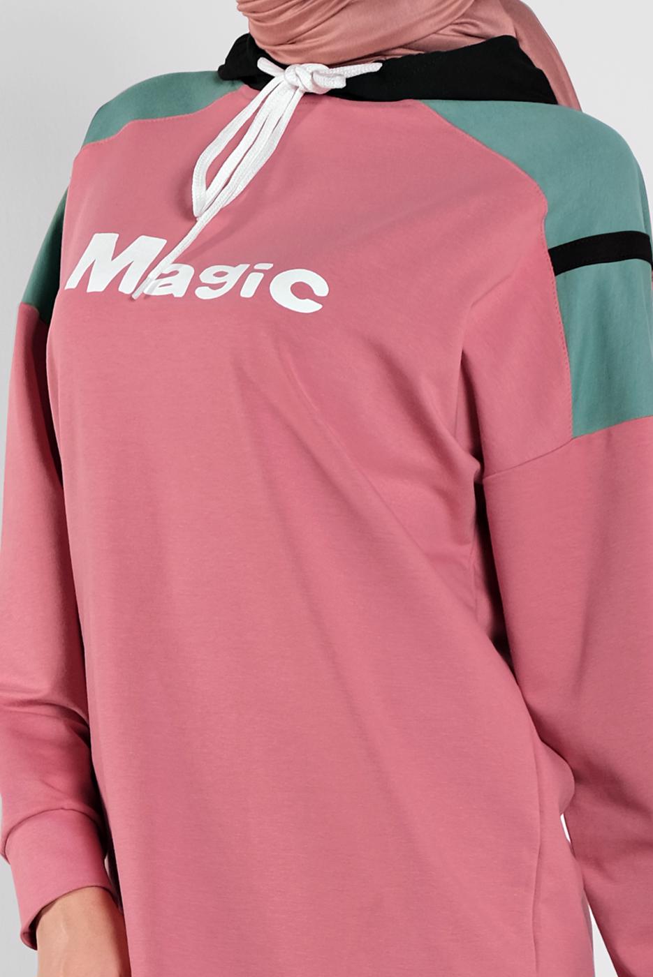 Hijab clothing PINK PRINTED TRACKSUIT 6708 