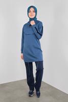 Vêtements hijab BLEU MARINE ALVİNA JOGGER À DÉTAILS NOUÉS 70141