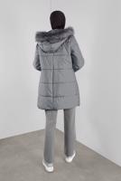 Tesettür giyim GRİ BELİ LASTİKLİ PAMUKLU EŞOFMAN ALTI 70144 