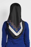 Vêtements hijab NOIR ÉCHARPE NUMÉRIQUE ALVİNA 8004