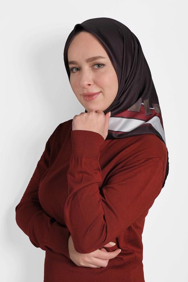 Tesettür giyim SİYAH ALVİNA DİJİTAL EŞARP 8004  - TRENDTESETTÜR