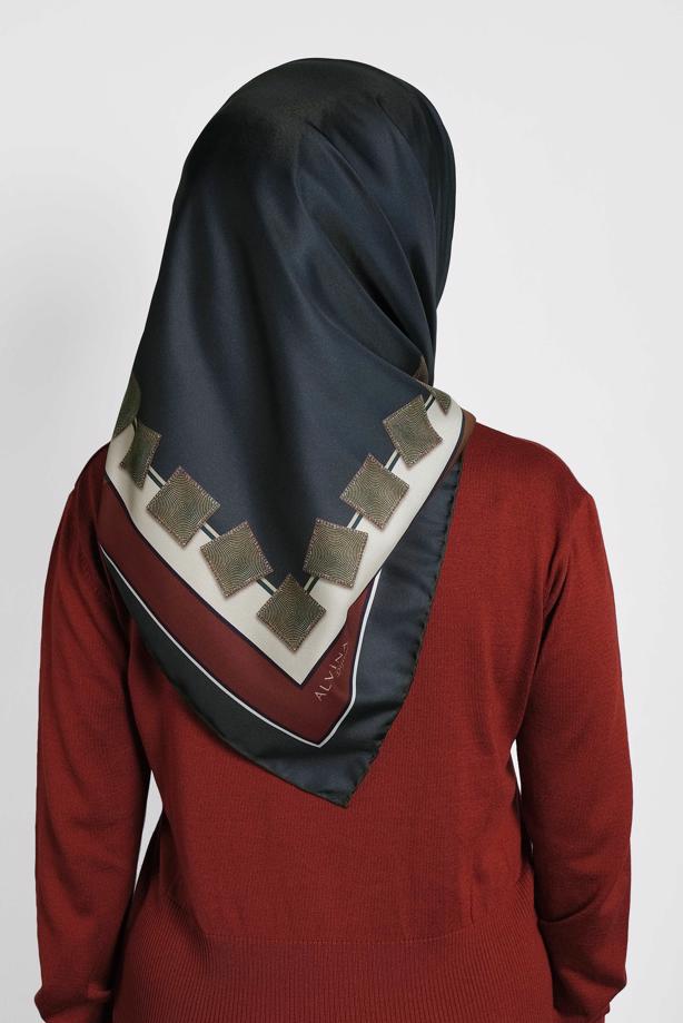 Tesettür giyim LACİVERT ALVİNA DİJİTAL EŞARP 8004  - TRENDTESETTÜR