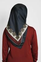 Vêtements hijab BLEU MARINE ÉCHARPE NUMÉRIQUE ALVİNA 8004