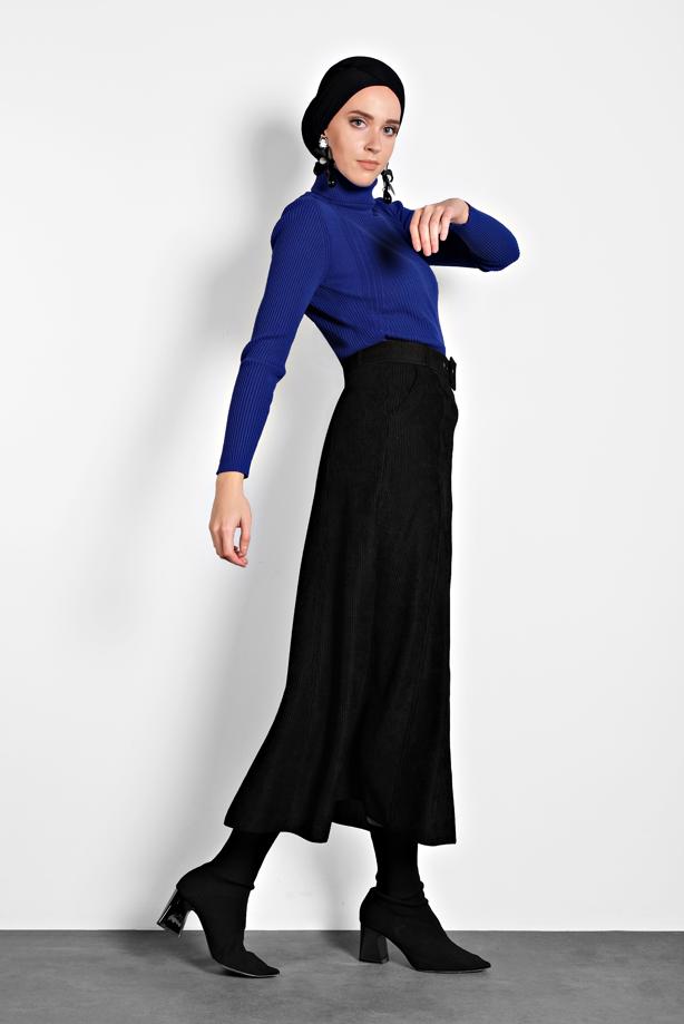 Vêtements hijab NOIR ALVINA JUPE EN VELOURS 60020  - TRENDTESETTÜR