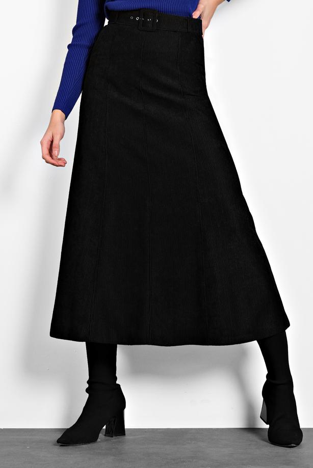 Vêtements hijab NOIR ALVINA JUPE EN VELOURS 60020  - TRENDTESETTÜR