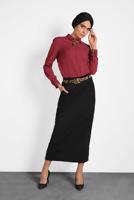 Vêtements hijab NOIR ALVINA JUPE EN DAIM AVEC CEINTURE 60022 