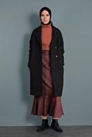 Tesettür giyim SİYAH ALVİNA EKOSE TROMPET ETEK 60027