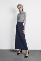 Tesettür giyim LACİVERT ALVİNA CEP DETAYLI ETEK 60037 