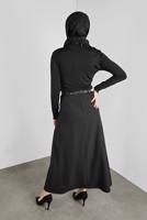 Tesettür giyim SİYAH  ALVİNA ÇAN ETEK 60023  