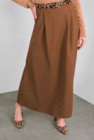 Tesettür giyim KAHVE  ALVİNA ÇAN ETEK 60023  