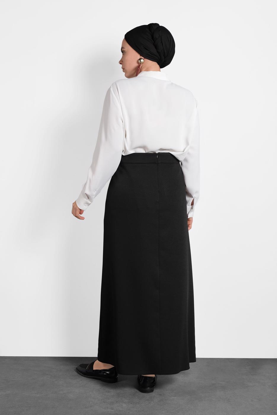 Vêtements hijab NOIR ALVINA JUPE EN LIGNE A 60018 