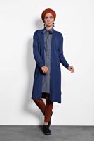 Tesettür giyim LACİVERT ALVİNA TRİKO HIRKA 40035 