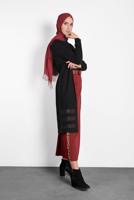 Tesettür giyim SİYAH ALVİNA KUŞAKLI TRİKO HIRKA 40050	