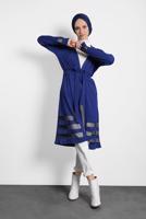 Tesettür giyim LACİVERT ALVİNA KUŞAKLI TRİKO HIRKA 40050	