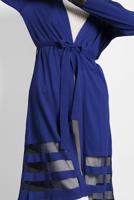 Tesettür giyim LACİVERT ALVİNA KUŞAKLI TRİKO HIRKA 40050	