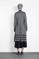 Tesettür giyim GRİ ALVİNA KUŞAKLI TRİKO HIRKA 40050	