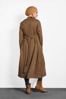 Tesettür giyim KAHVE ALVİNA ŞAL YAKA KUŞAKLI HIRKA 40189 