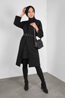 Tesettür giyim SİYAH PONPON DESENLİ CEKET  8234