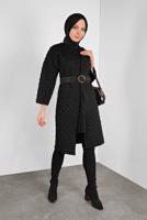 Tesettür giyim SİYAH PONPON DESENLİ CEKET  8234