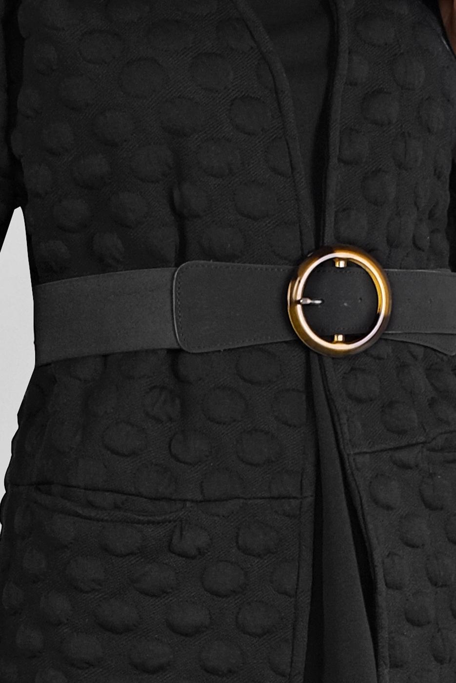 Tesettür giyim SİYAH PONPON DESENLİ CEKET  8234