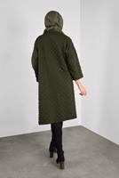 Tesettür giyim HAKİ PONPON DESENLİ CEKET  8234