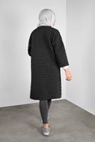 Tesettür giyim GRİ PONPON DESENLİ CEKET  8234