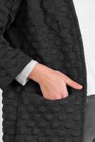 Tesettür giyim GRİ PONPON DESENLİ CEKET  8234