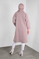 Tesettür giyim PEMBE PONPON DESENLİ CEKET  8234