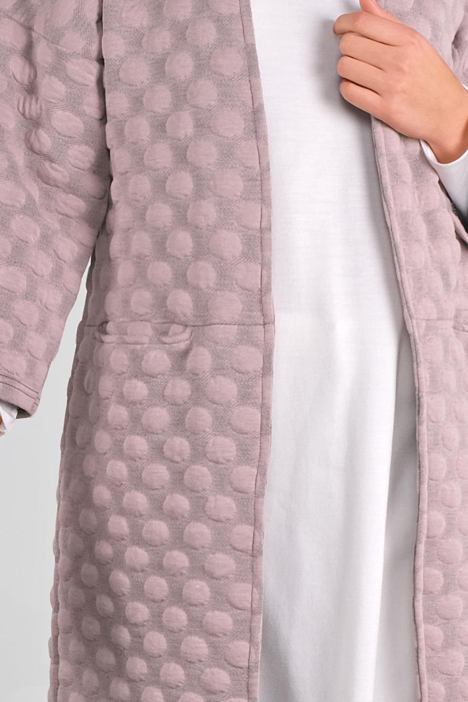 Tesettür giyim PEMBE PONPON DESENLİ CEKET  8234