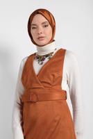 Tesettür giyim TURUNCU KEMERLİ JİLE 40292 