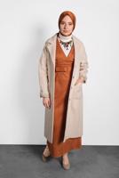 Tesettür giyim TURUNCU KEMERLİ JİLE 40292 