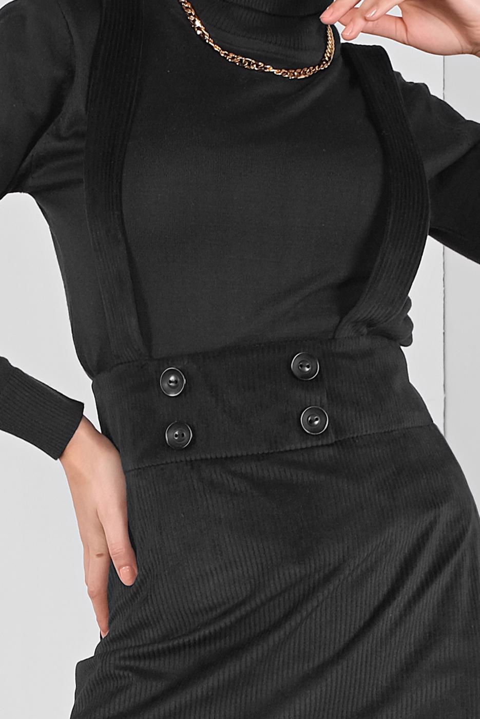 Hijab clothing BLACK ALVINA CORDUROY PINAFORE SKIRT 40312 