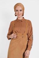 Tesettür giyim KAHVE ALVİNA KADİFE JİLE 40312