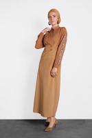 Tesettür giyim KAHVE ALVİNA KADİFE JİLE 40312