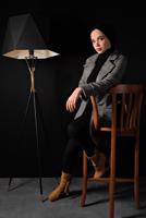 Tesettür giyim VİZON KRUVAZE YAKA EKOSE KABAN 62226 