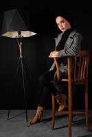 Tesettür giyim VİZON KRUVAZE YAKA EKOSE KABAN 62226 