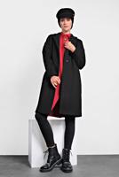 Tesettür giyim SİYAH ALVİNA DÜĞMELİ CEPLİ KAŞE KABAN 90005	