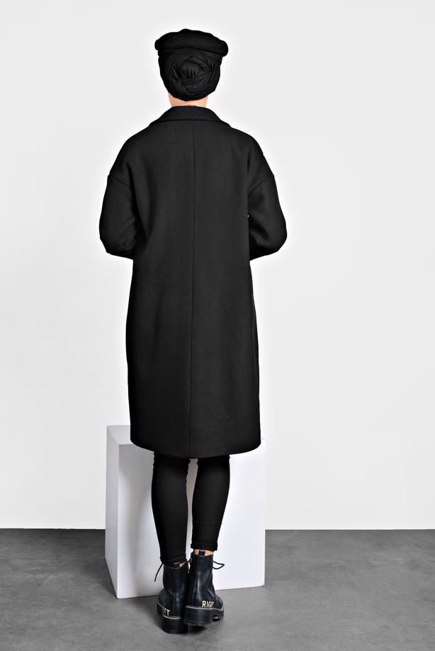 Tesettür giyim  ALVİNA DÜĞMELİ CEPLİ KAŞE KABAN 90005	 - TRENDTESETTÜR