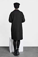 Tesettür giyim SİYAH ALVİNA DÜĞMELİ CEPLİ KAŞE KABAN 90005	