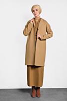 Tesettür giyim KAHVE ALVİNA DÜĞMELİ CEPLİ KAŞE KABAN 90005	