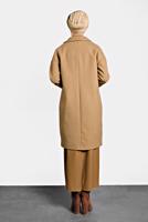 Tesettür giyim KAHVE ALVİNA DÜĞMELİ CEPLİ KAŞE KABAN 90005	