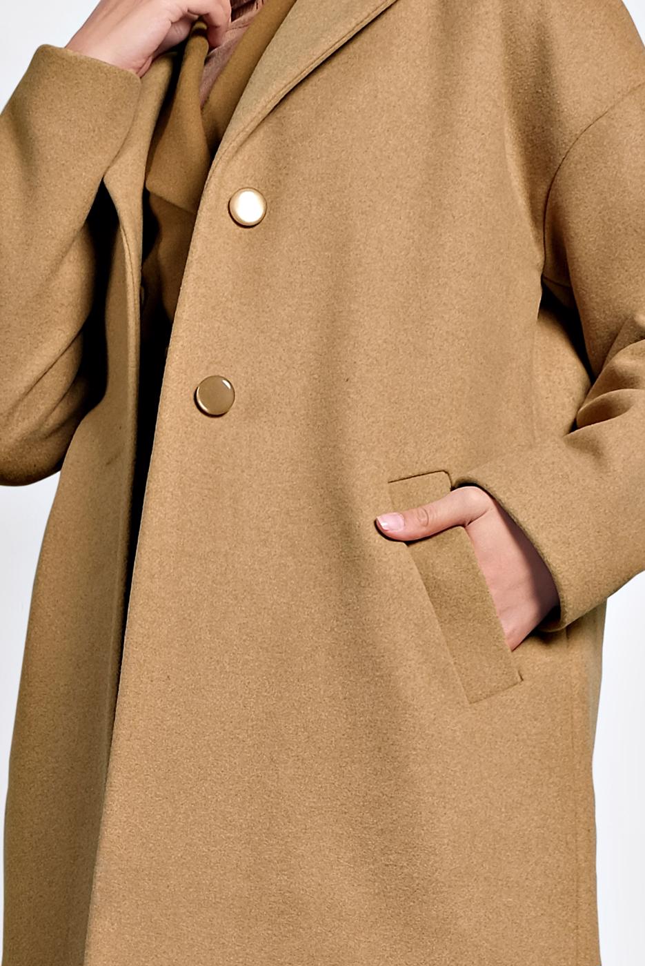 Tesettür giyim KAHVE ALVİNA DÜĞMELİ CEPLİ KAŞE KABAN 90005	