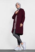 Tesettür giyim MÜRDÜM ALVİNA DÜĞMELİ CEPLİ KAŞE KABAN 90005	