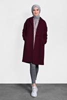 Tesettür giyim MÜRDÜM ALVİNA DÜĞMELİ CEPLİ KAŞE KABAN 90005	