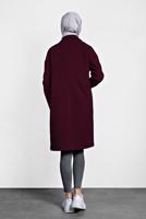 Tesettür giyim MÜRDÜM ALVİNA DÜĞMELİ CEPLİ KAŞE KABAN 90005	