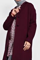 Tesettür giyim MÜRDÜM ALVİNA DÜĞMELİ CEPLİ KAŞE KABAN 90005	