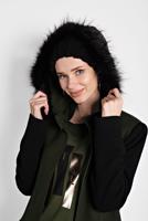 Tesettür giyim HAKİ ALVİNA KAPÜŞONLU CEPLİ KABAN 90023 