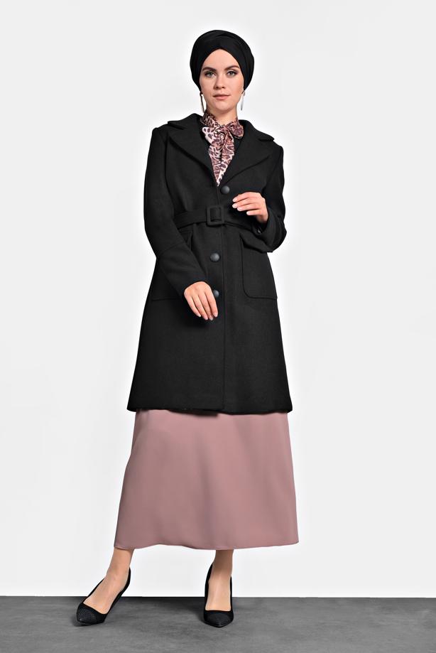 Tesettür giyim  KLASİK KABAN 90024  - TRENDTESETTÜR