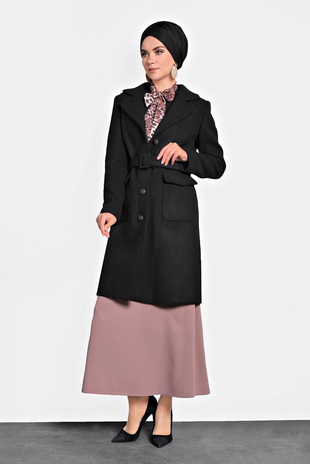 Tesettür giyim  KLASİK KABAN 90024  - TRENDTESETTÜR